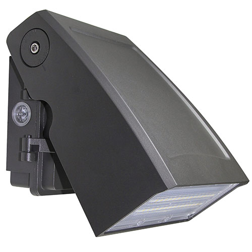 60W Full Cutoff LED Wall Pack Light with Dusk-to-Dawn Photocell, 0-90°Adjustable Head